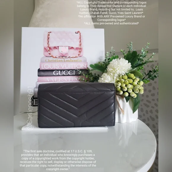 *SOLD* Authentic Pre-owned Yves Saint Laurent LouLou Flap Wallet - Picture 3 of 13